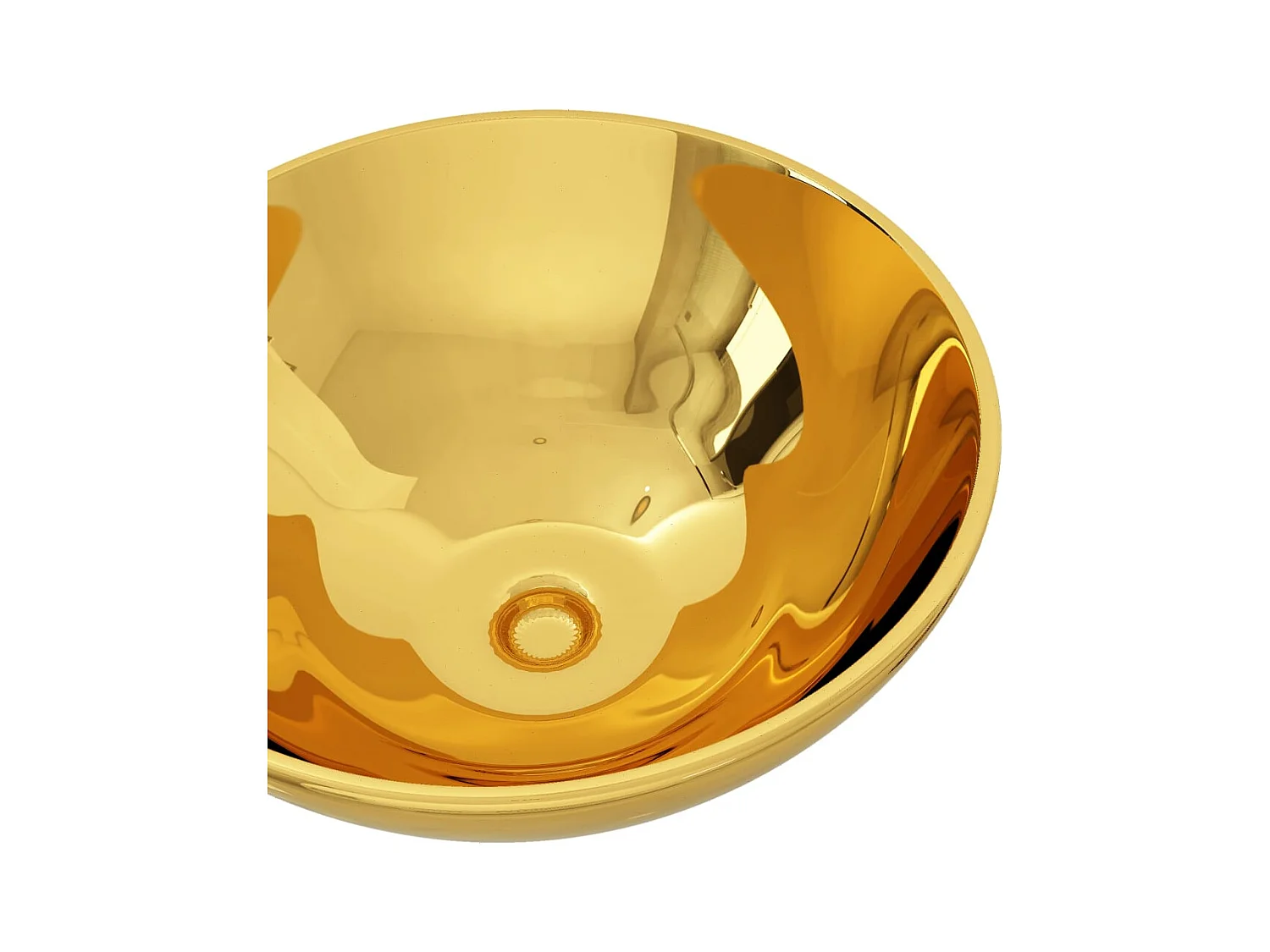 Lavabo salle de bain-Vasque à poser 32,5 x 14 cm Céramique Doré