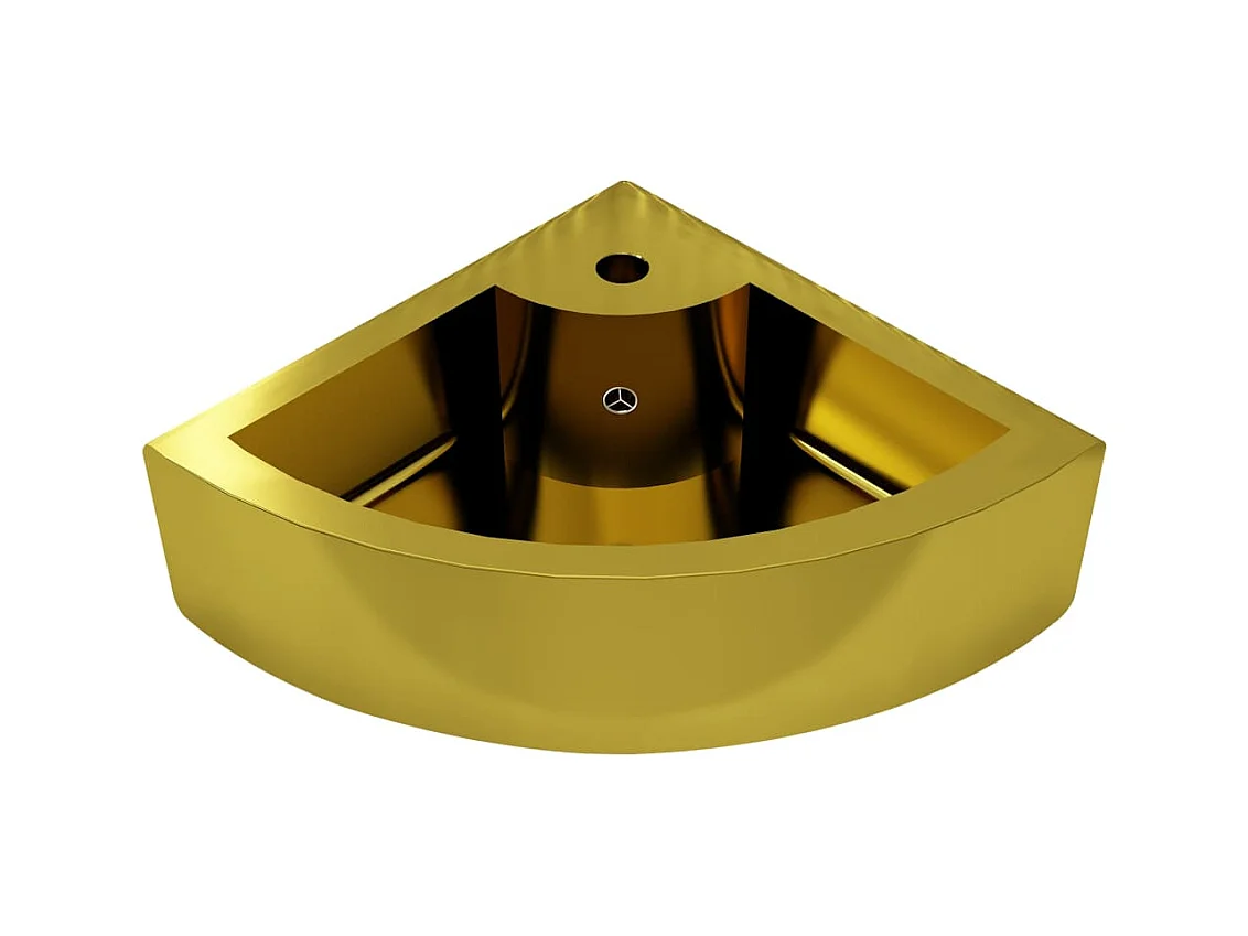 Vasque à poser-Lavabo avec trop-plein 45x32x12,5 cm Céramique Doré