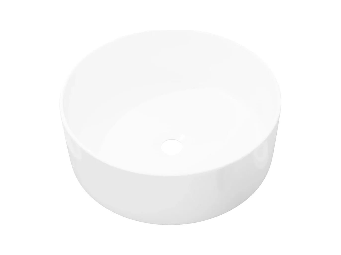 Lavabo rond-Vasque à poser-Lavabo salle de bain Céramique Blanc 40 x 15 cm
