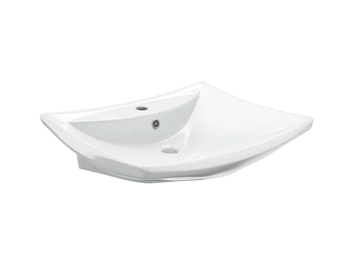 Lavabo Luxueuse-Vasque à poser-Lavabo salle de bain céramique rectangulaire avec trop plein