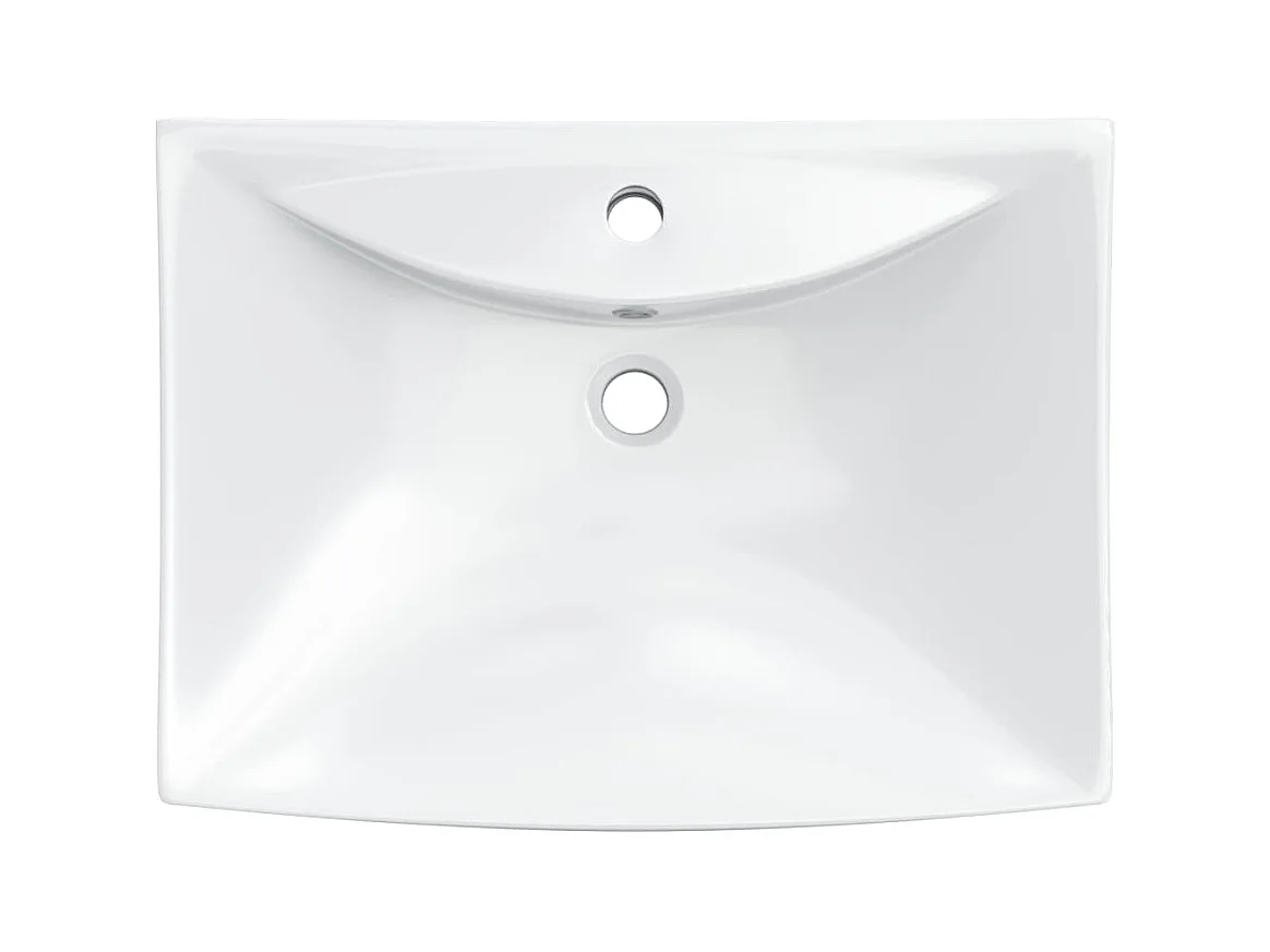 Lavabo Luxueuse-Vasque à poser-Lavabo salle de bain céramique rectangulaire avec trop plein