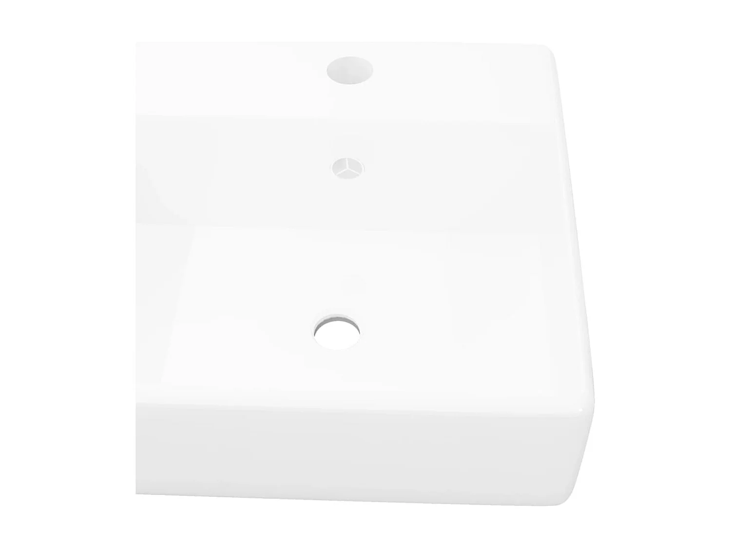 Lavabo Luxueuse-Vasque à poser-Lavabo salle de bain céramique carrée avec trop plein 41 x 41 cm