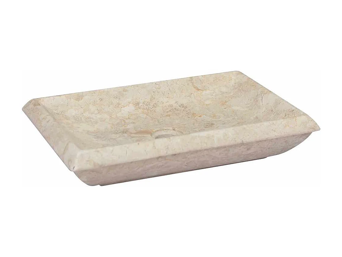 Vasque à poser-Lavabo Crème 50x35x10 cm Marbre