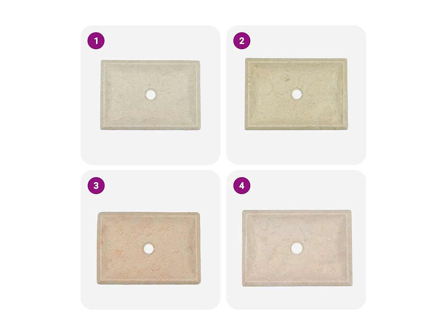 Vasque à poser-Lavabo Crème 50x35x10 cm Marbre