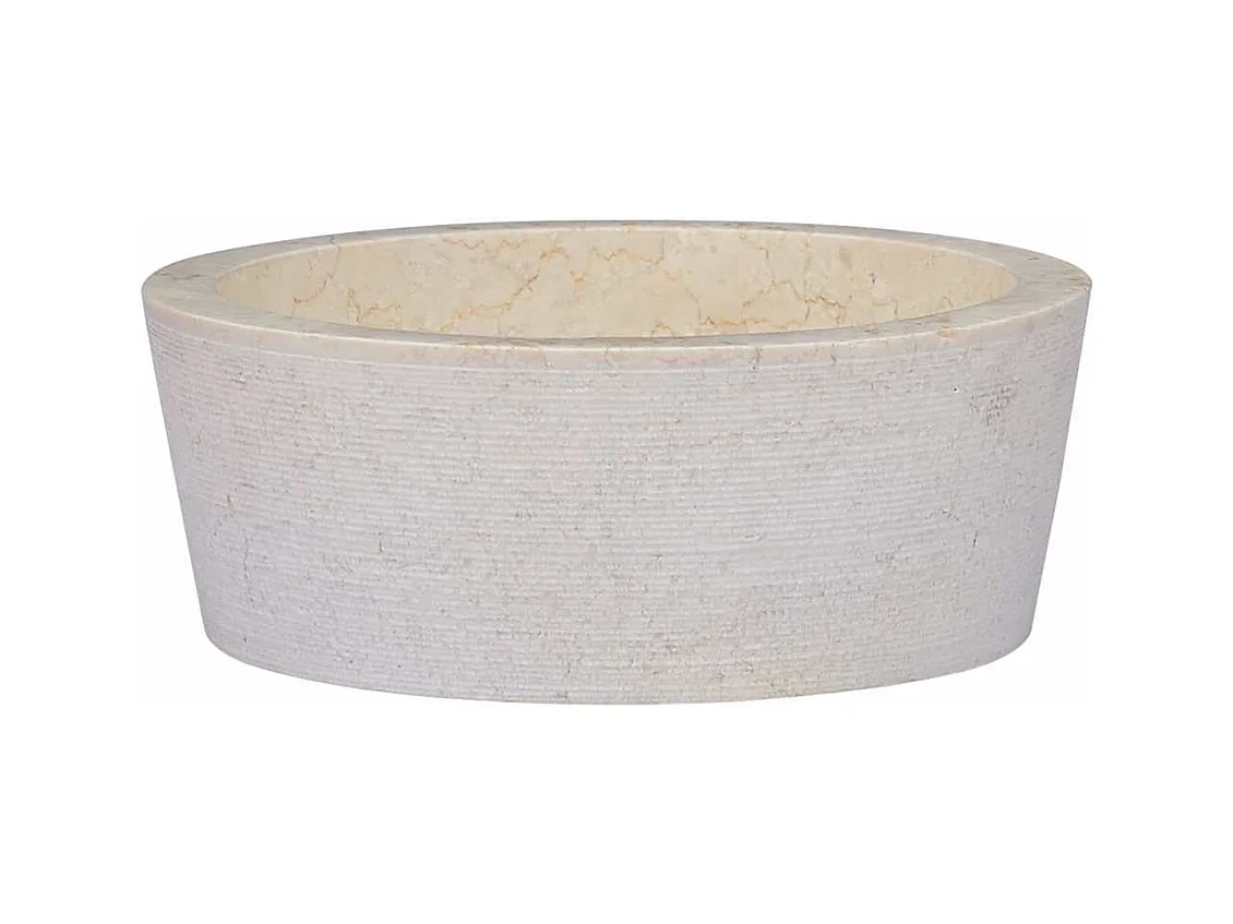 Vasque à poser-Lavabo Crème Ø40x15 cm Marbre