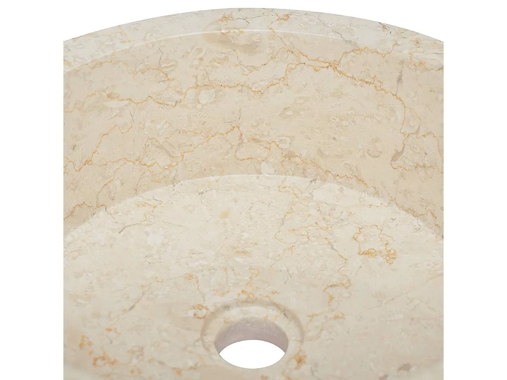Vasque à poser-Lavabo Crème Ø40x15 cm Marbre