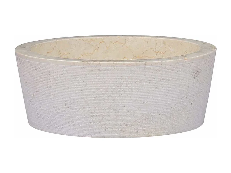 Vasque à poser-Lavabo Crème Ø40x15 cm Marbre