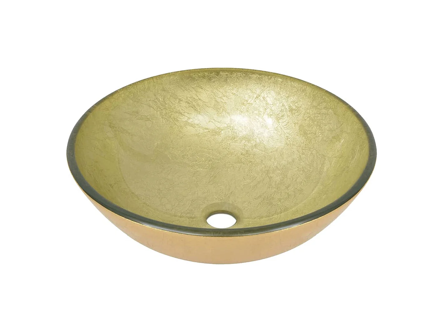 Lavabo salle de bain-Vasque à poser avec robinet et drain à poussoir Verre trempé