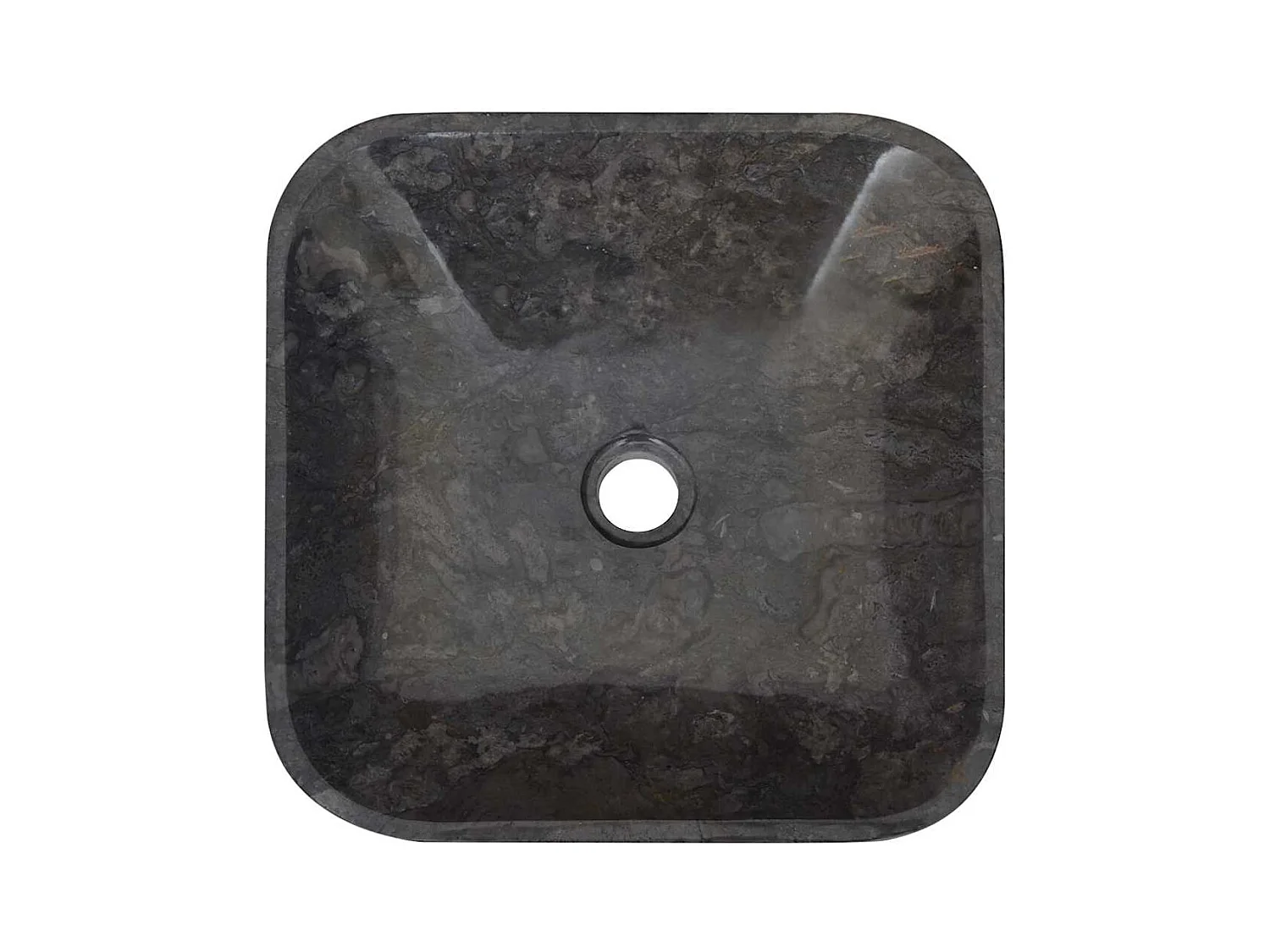 Lavabo salle de bain-Vasque à poser Noir 40x40x10 cm Marbre