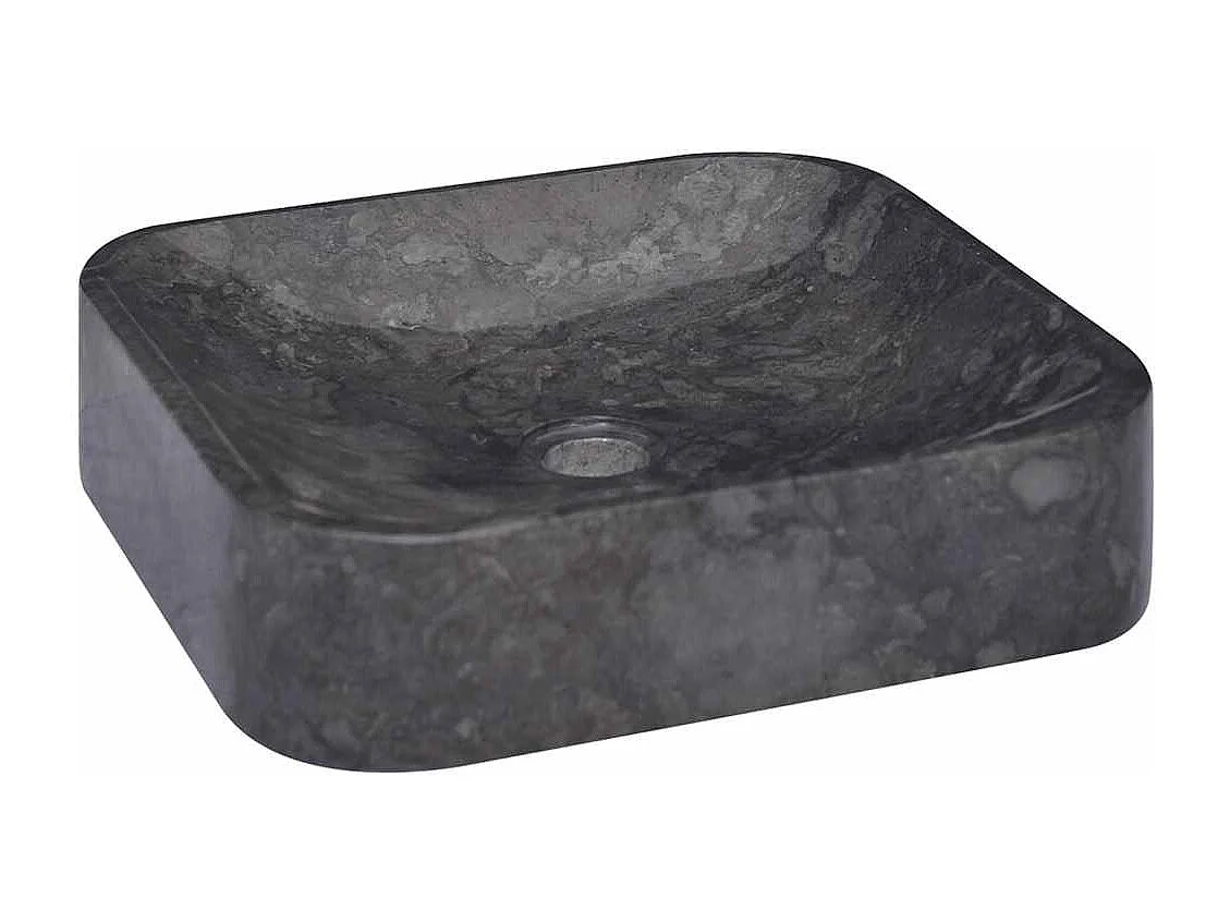 Lavabo salle de bain-Vasque à poser Noir 40x40x10 cm Marbre