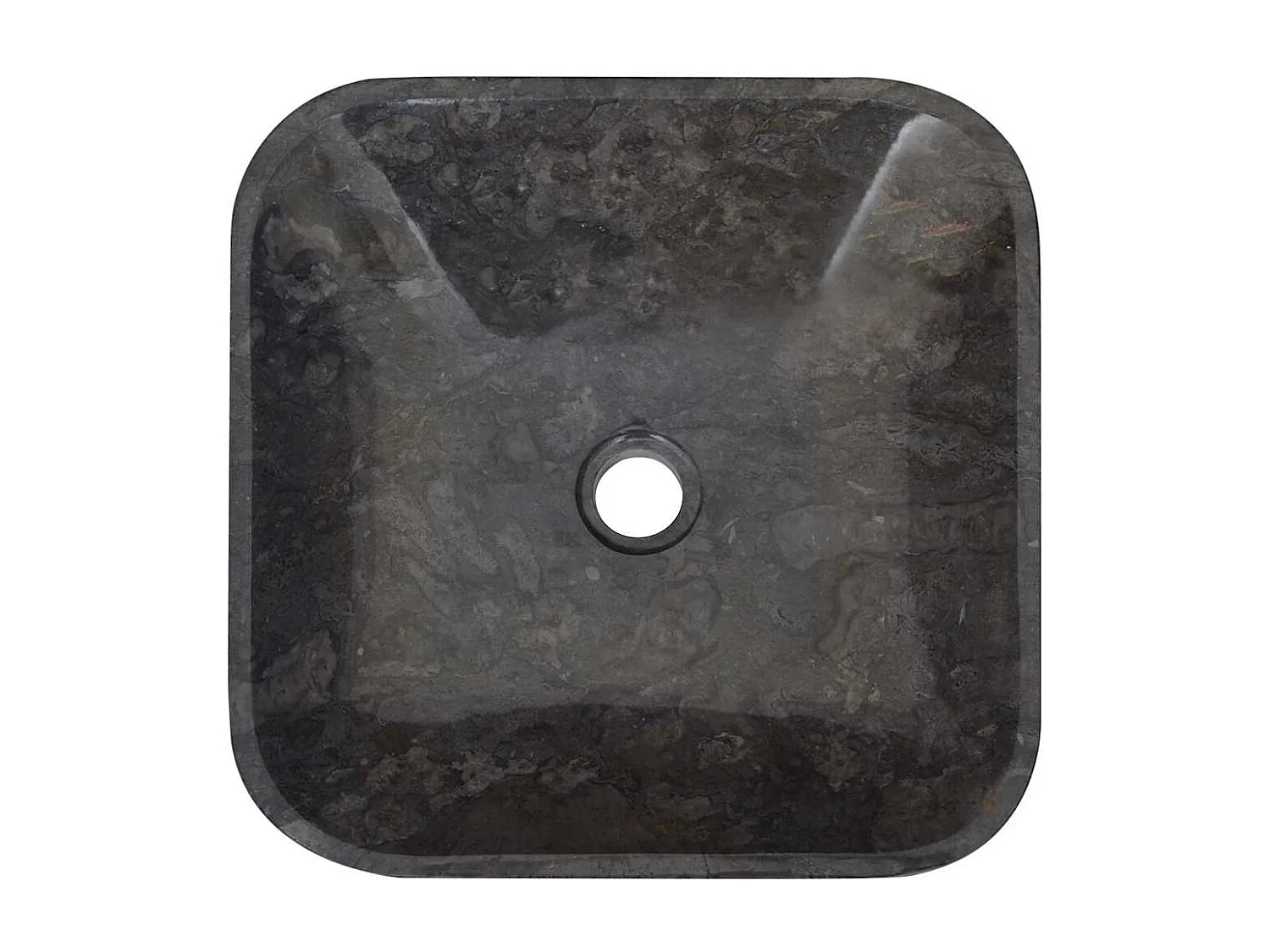 Lavabo salle de bain-Vasque à poser Noir 40x40x10 cm Marbre