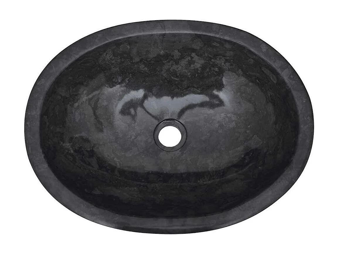 Lavabo salle de bain-Vasque à poser Noir 53x40x15 cm Marbre