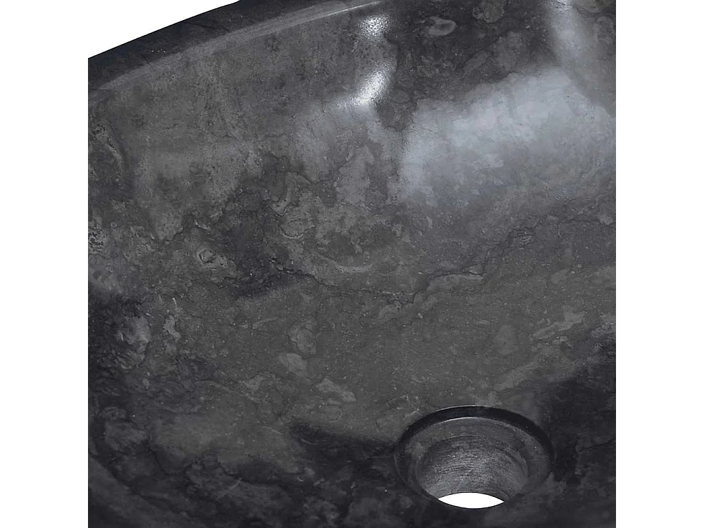 Lavabo salle de bain-Vasque à poser Noir 53x40x15 cm Marbre