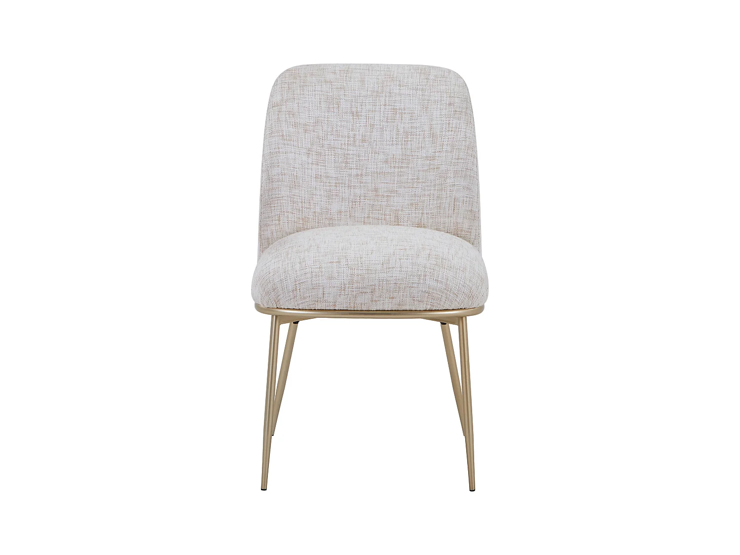 Sæt med 6 stole i stof og forgyldt metal - Cremet - DYLORA