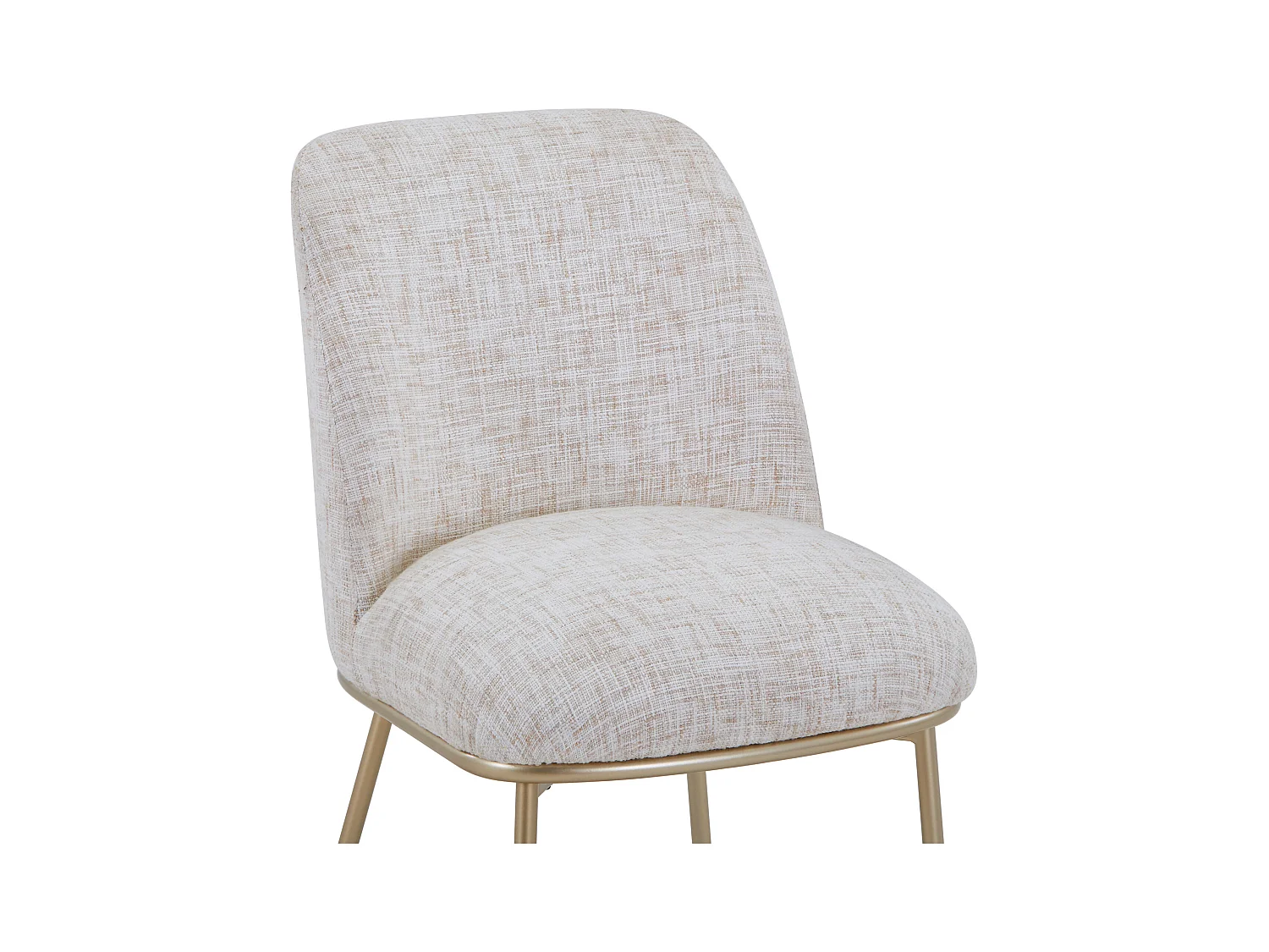 Sæt med 6 stole i stof og forgyldt metal - Cremet - DYLORA