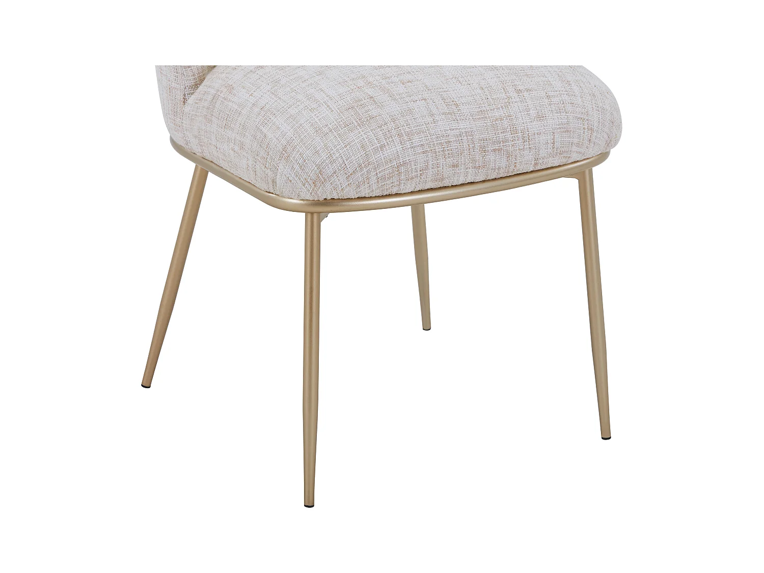 Sæt med 6 stole i stof og forgyldt metal - Cremet - DYLORA