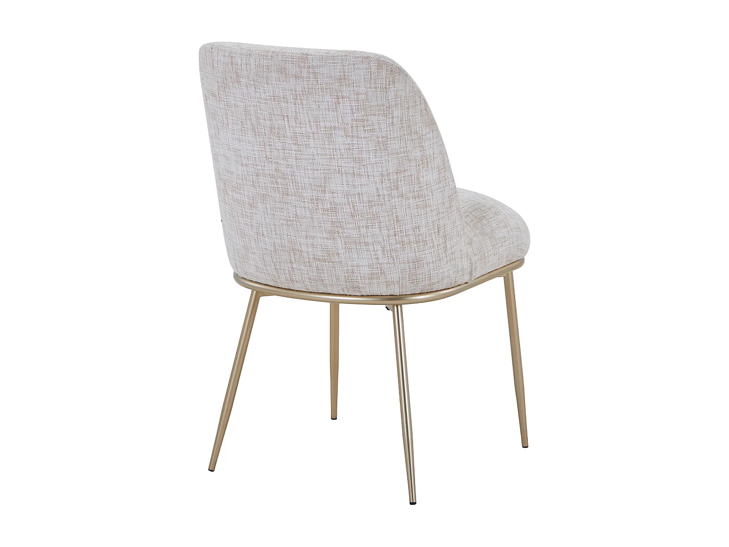 Lot de 6 chaises en tissu et métal doré - Crème - DYLORA