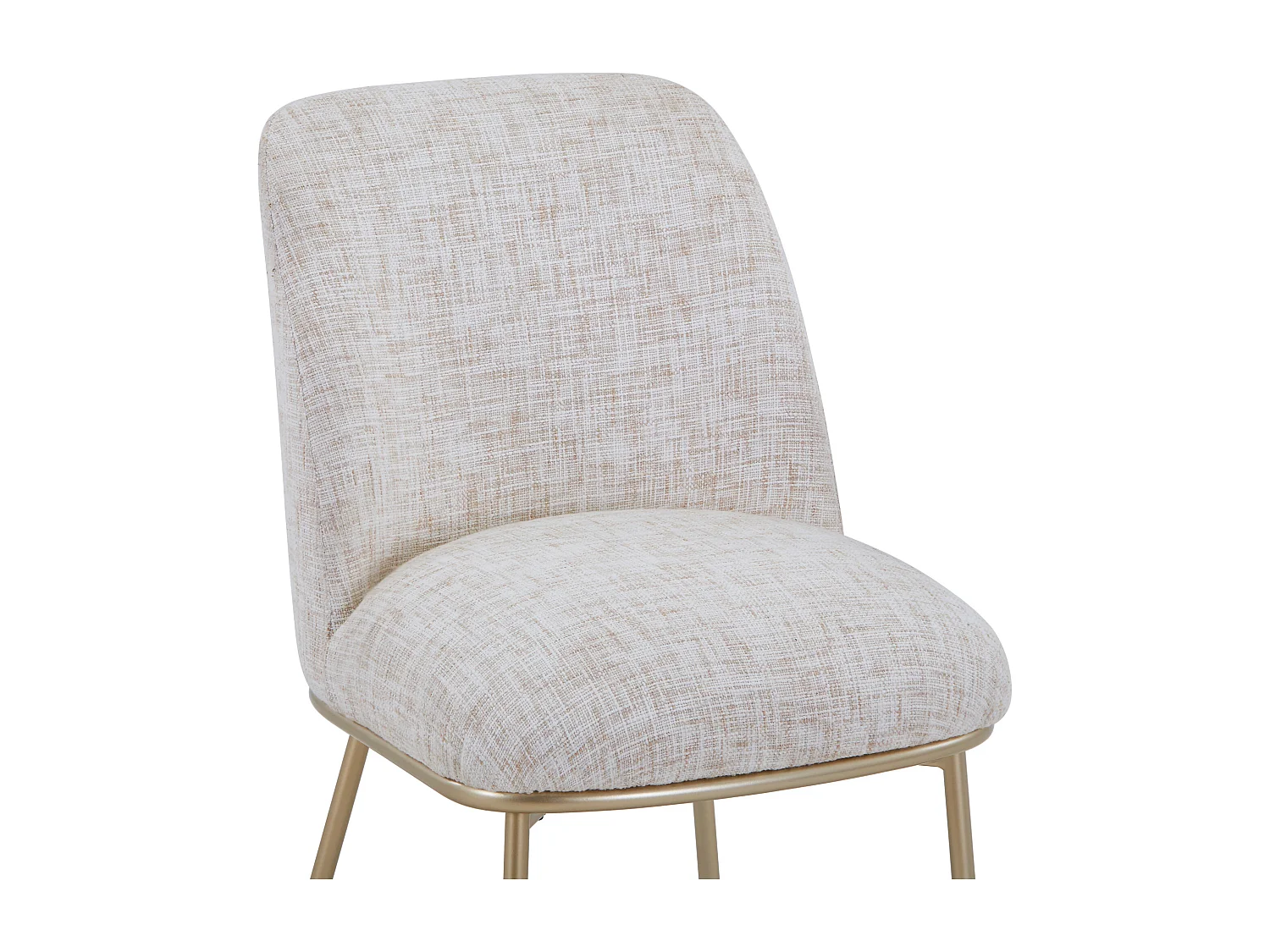 Lot de 6 chaises en tissu et métal doré - Crème - DYLORA