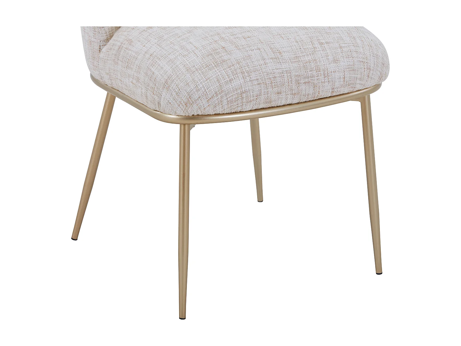 Lot de 6 chaises en tissu et métal doré - Crème - DYLORA