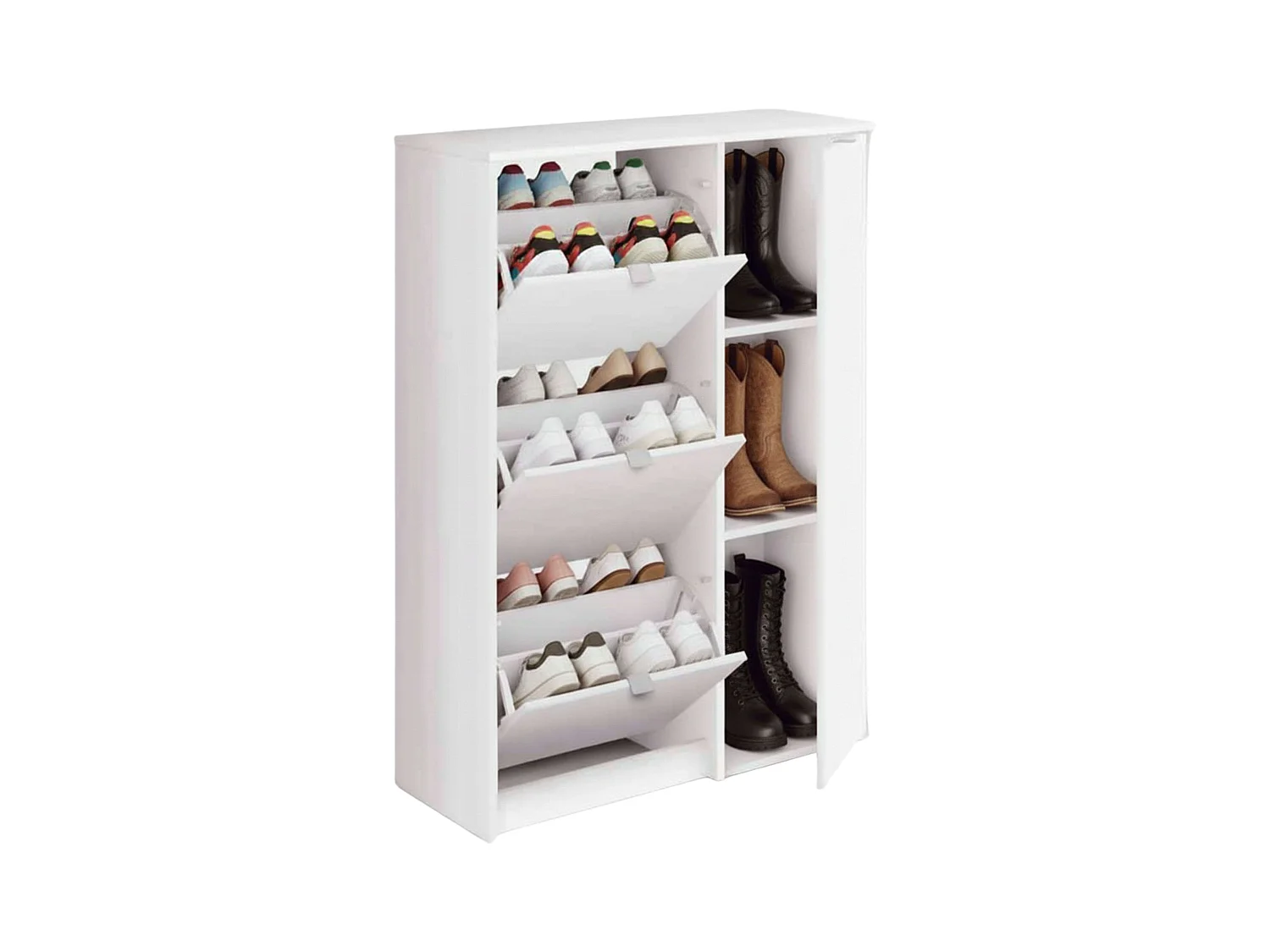 Zapatero Recibidor Botero 3 Puertas 2 Estantes Blanco 122x85x37 cm