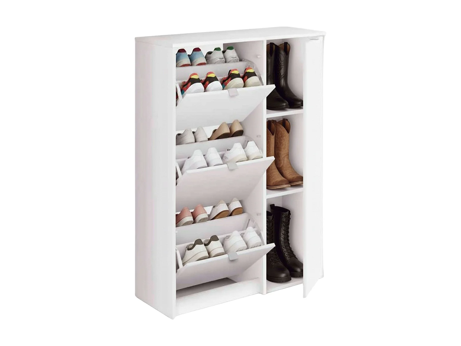 Zapatero Recibidor Botero 3 Puertas 2 Estantes Blanco 122x85x37 cm