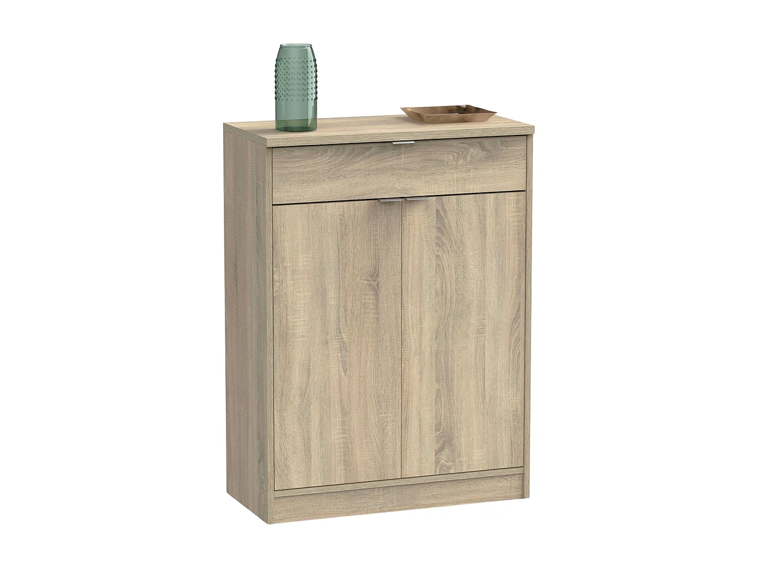 Étagère à chaussures Berlin Cambrian Oak avec 1 tiroir et 4 étagères 75 x 101 x 37 cm