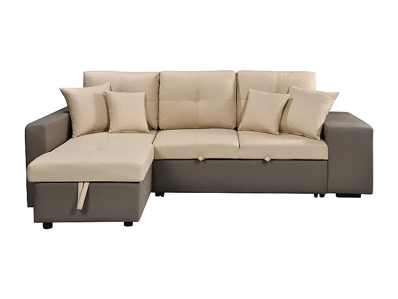 Sofá-Cama Chaise Longue Claire 250cm Bege, Chaise Esquerda