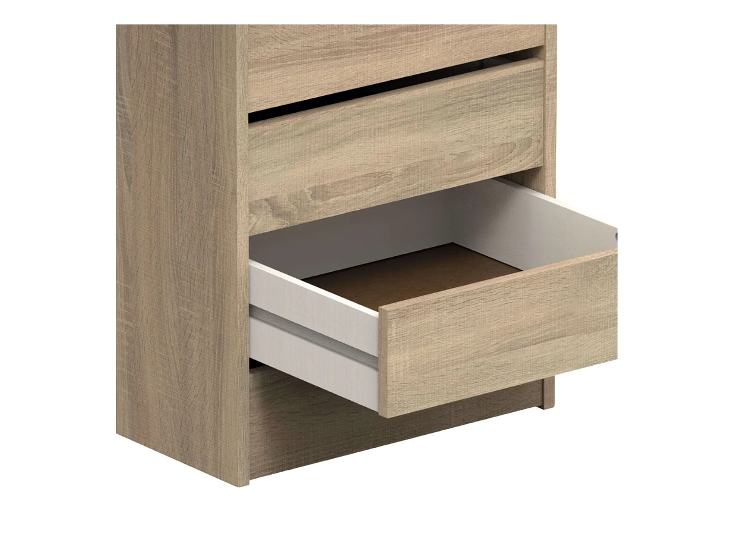 Commode d'appoint 4 tiroirs couleur chêne Cambrian 46x64x45 cm