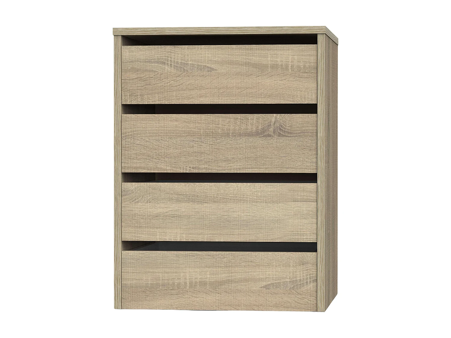 Commode d'appoint 4 tiroirs couleur chêne Cambrian 46x64x45 cm