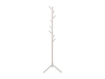 Cabide de entrada Reki com 8 cabides, madeira branca, 44x172x44 cm