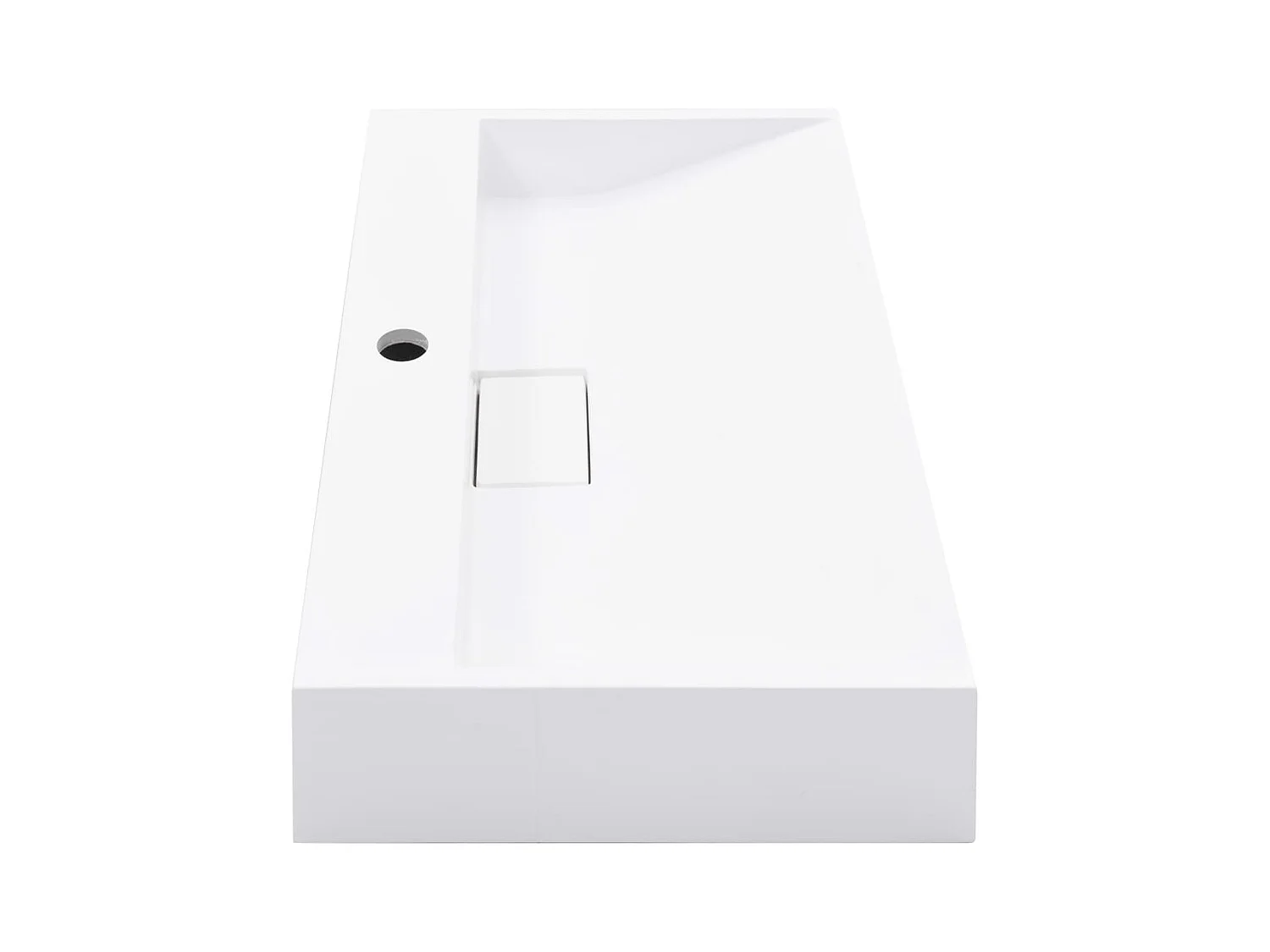 Lavabo salle de bain-Vasque à poser 60x38x11 cm Fonte minérale/marbre Blanc