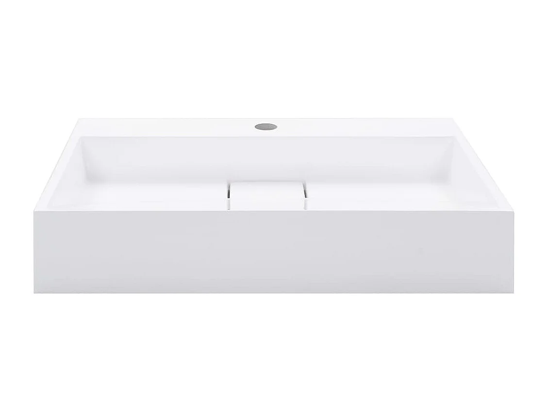 Lavabo salle de bain-Vasque à poser 60x38x11 cm Fonte minérale/marbre Blanc