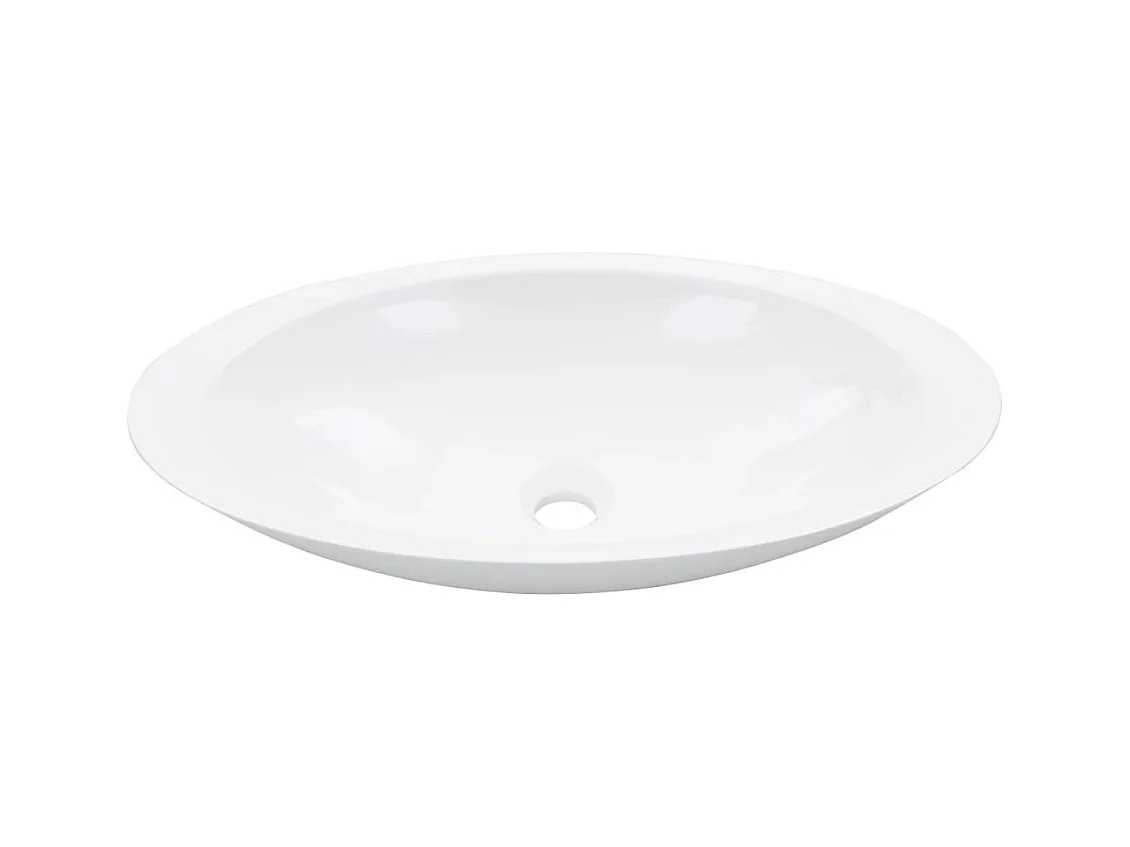 Lavabo salle de bain-Vasque à poser 59,3x35,1x10,7 cm Fonte minérale/marbre Blanc