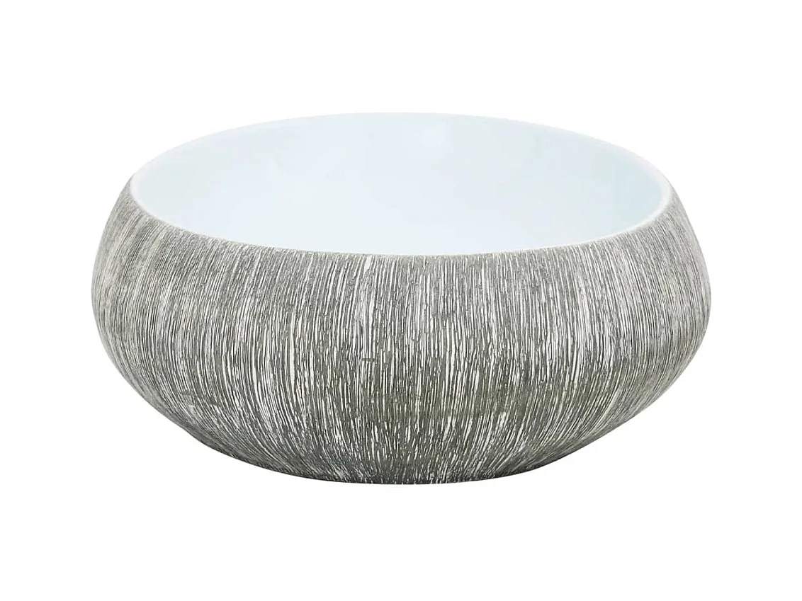 Vasque à poser Lavabo | Bac à laver gris et bleu ovale 59x40x15 cm céramique