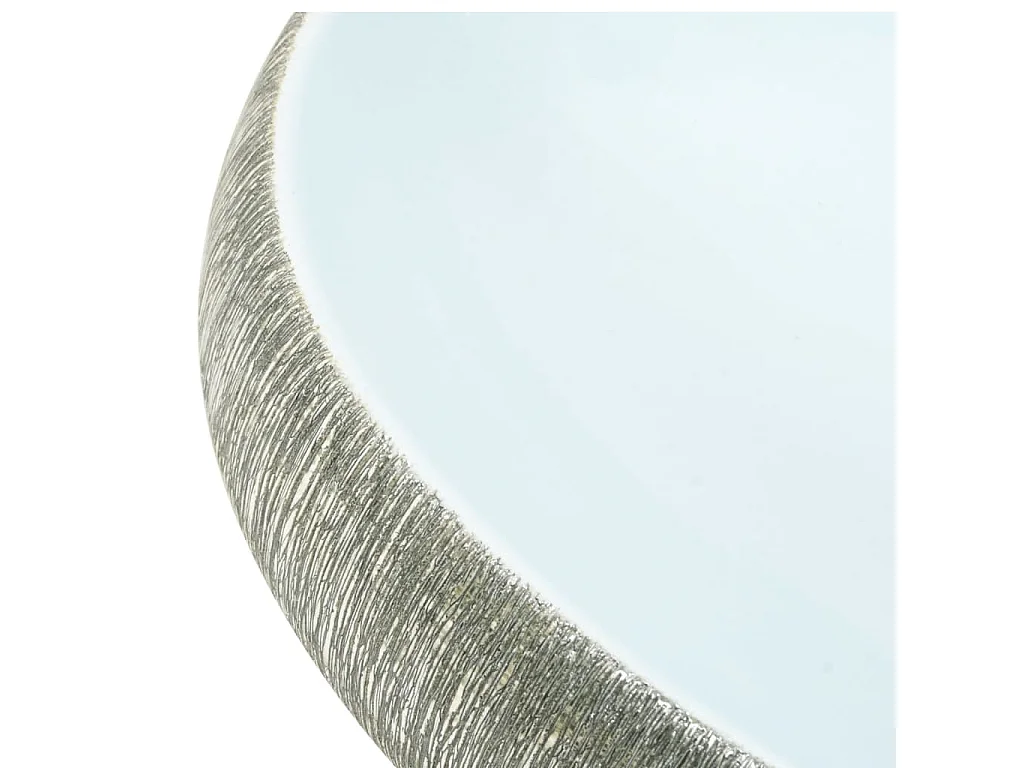 Vasque à poser Lavabo | Bac à laver gris et bleu ovale 59x40x15 cm céramique