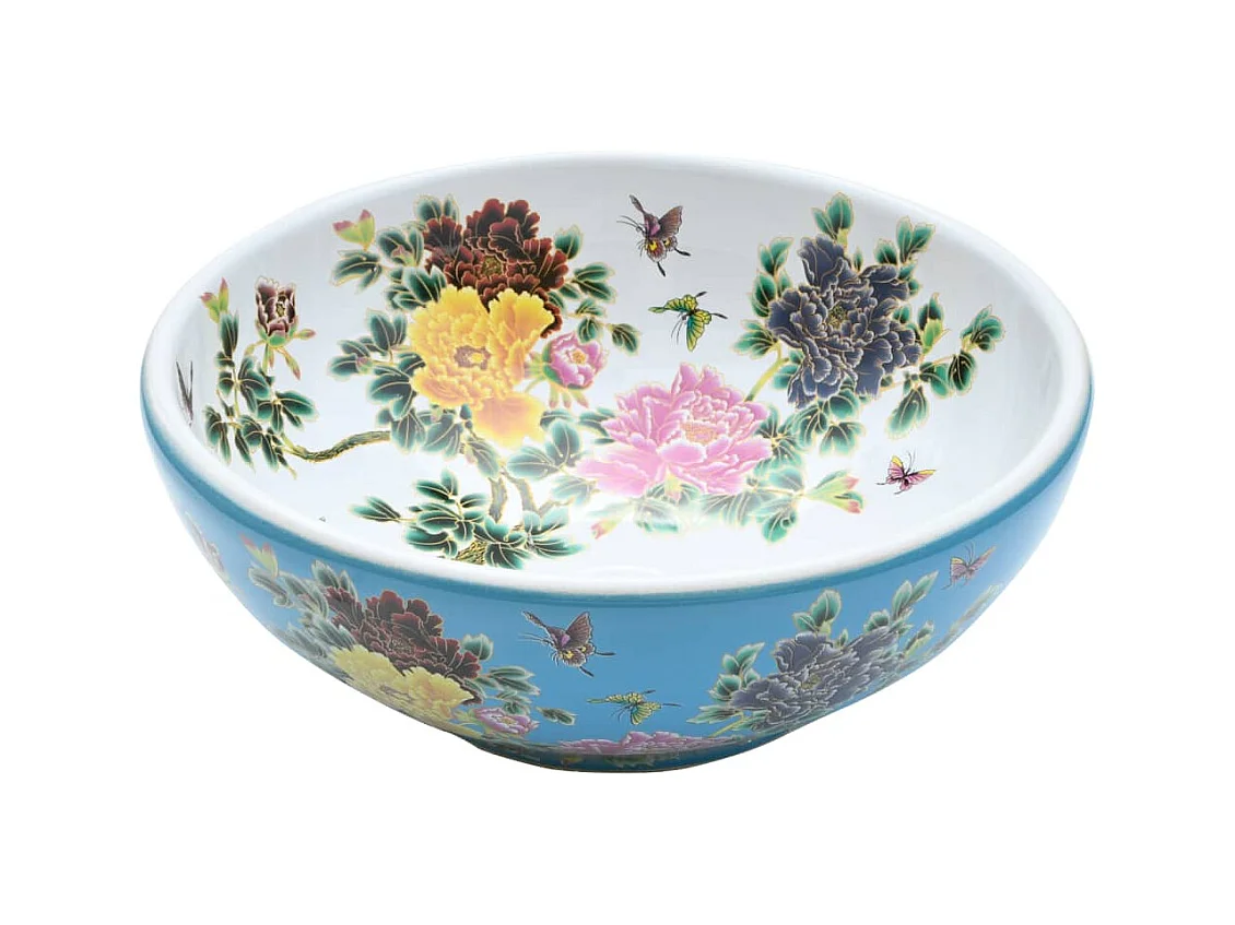 Vasque à poser Lavabo | Bac à laver multicolore rond Φ41x14 cm céramique