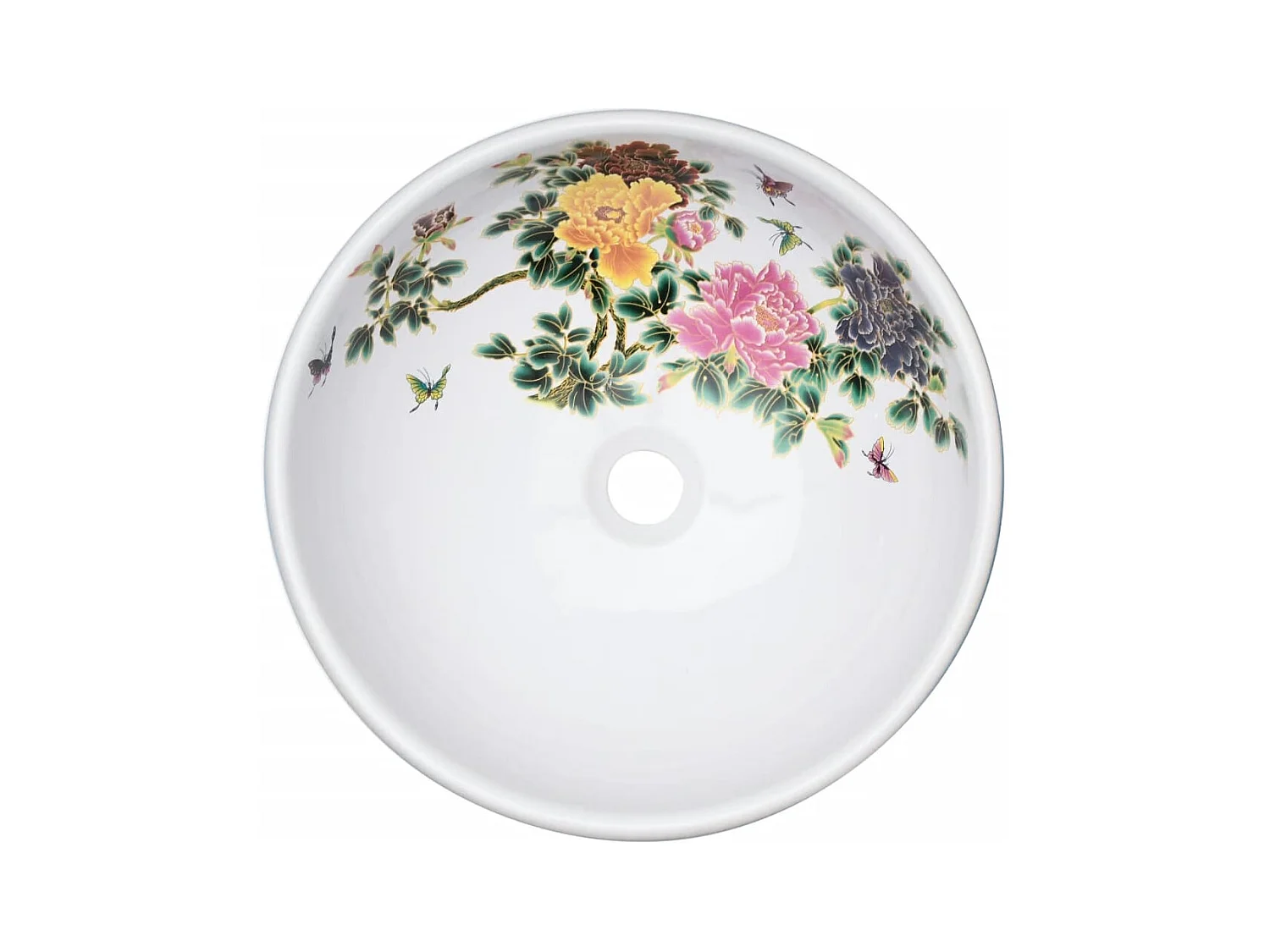 Vasque à poser Lavabo | Bac à laver multicolore rond Φ41x14 cm céramique