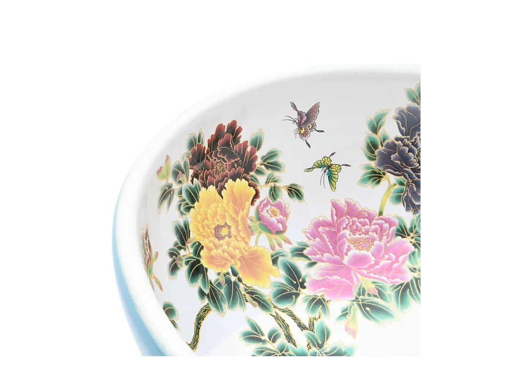 Vasque à poser Lavabo | Bac à laver multicolore rond Φ41x14 cm céramique