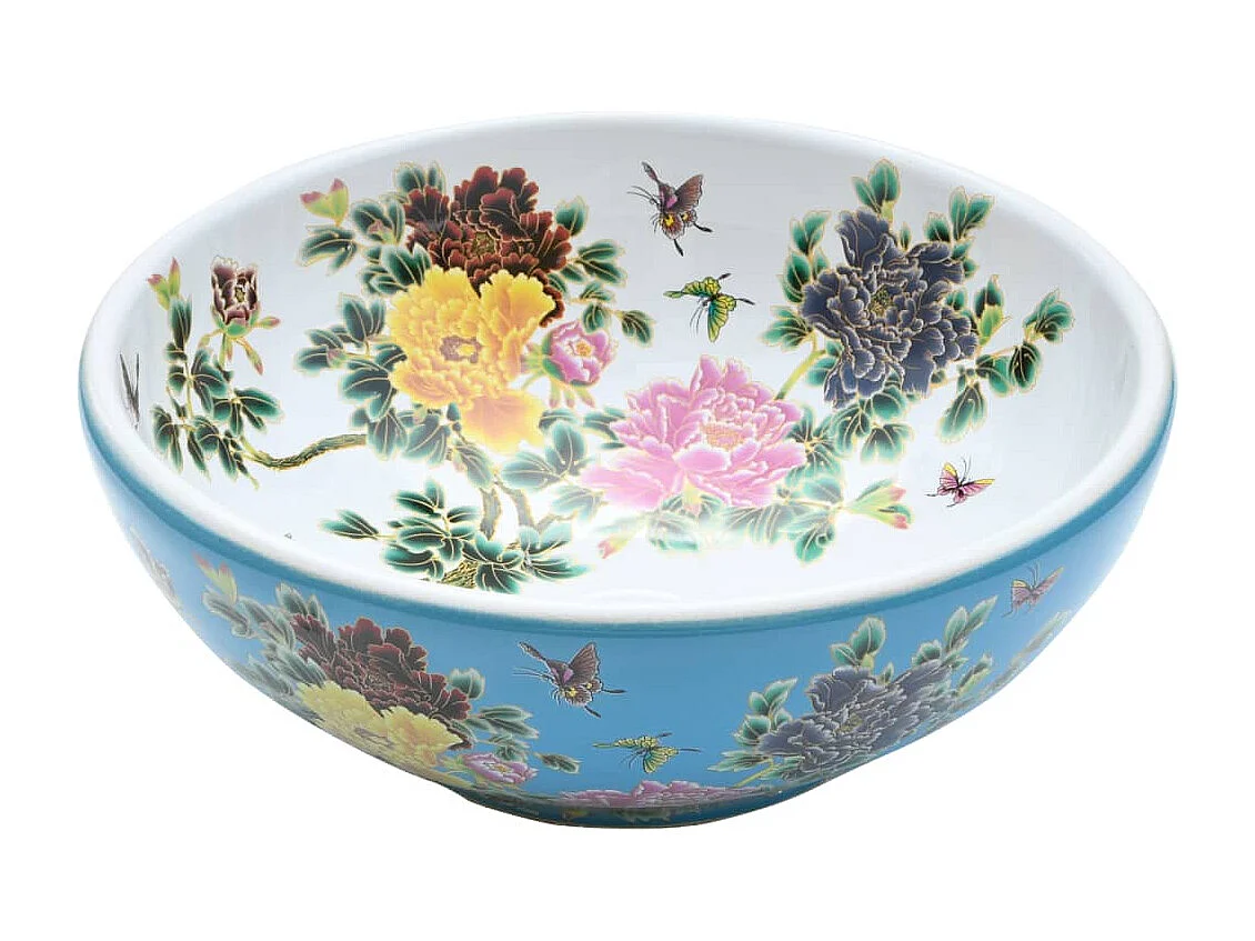 Vasque à poser Lavabo | Bac à laver multicolore rond Φ41x14 cm céramique