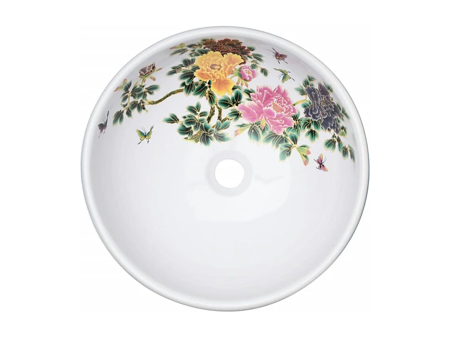 Vasque à poser Lavabo | Bac à laver multicolore rond Φ41x14 cm céramique