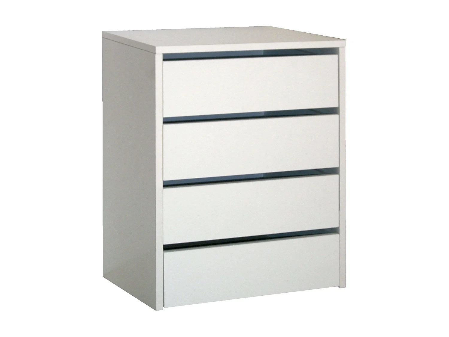 Petite commode d'appoint 4 tiroirs Blanc brillant 46 x 64 x 45 cm