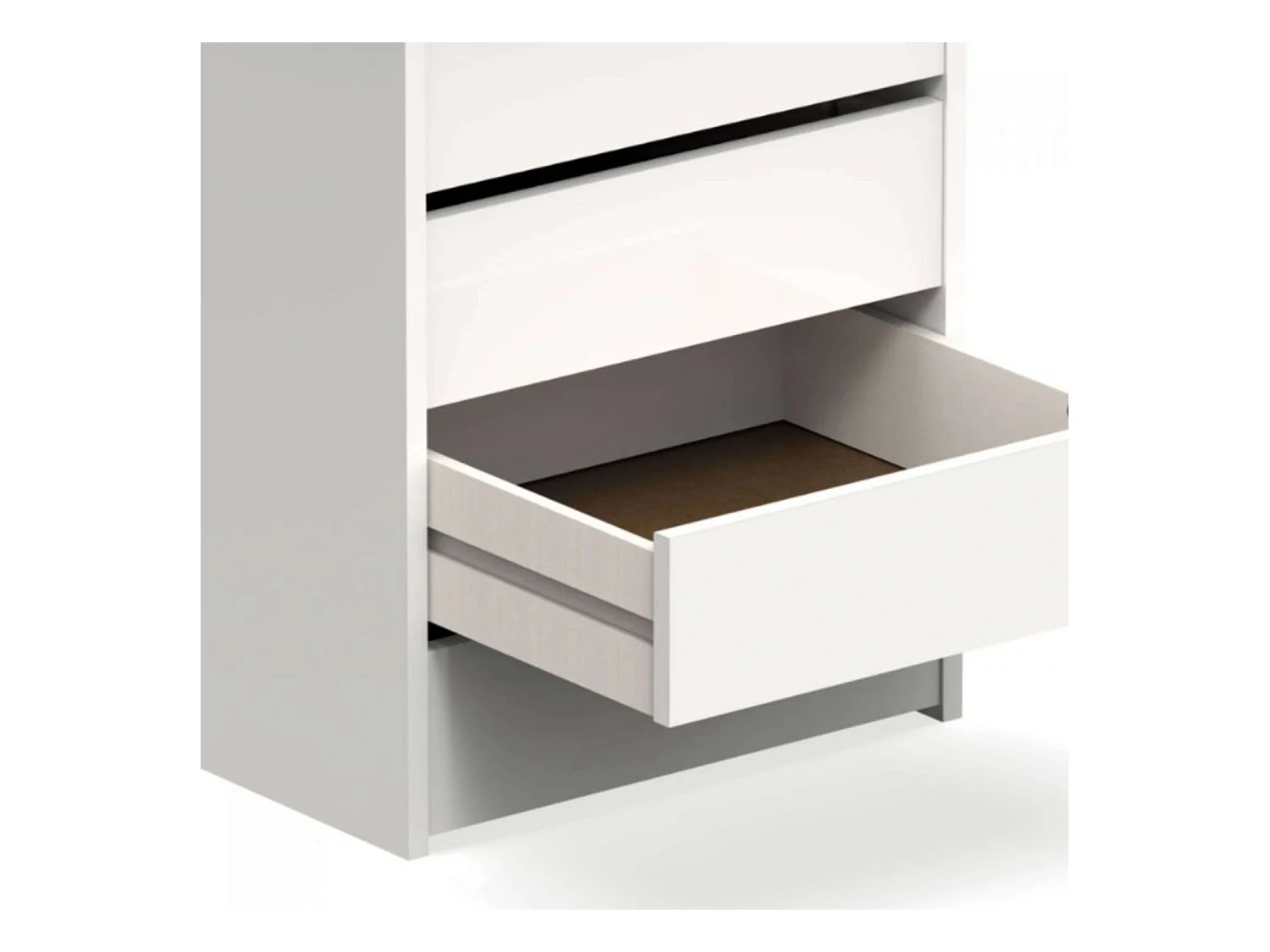 Petite commode d'appoint 4 tiroirs Blanc brillant 46 x 64 x 45 cm