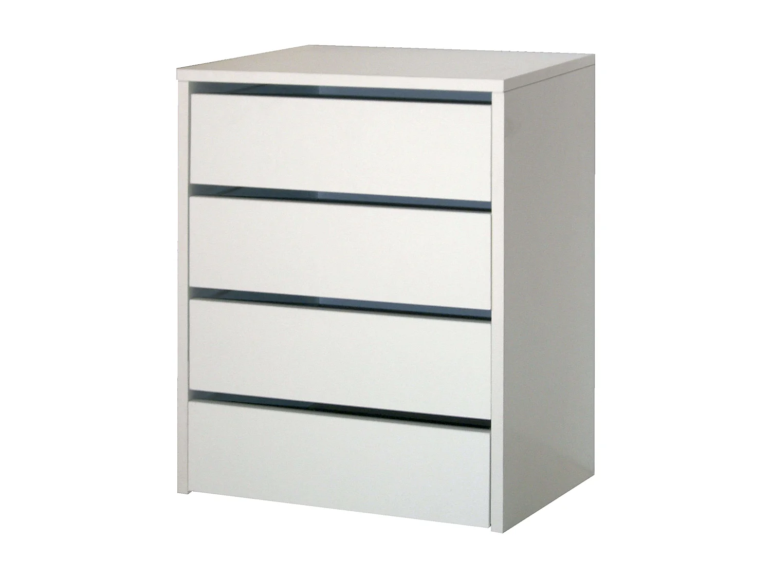Petite commode d'appoint 4 tiroirs Blanc brillant 46 x 64 x 45 cm