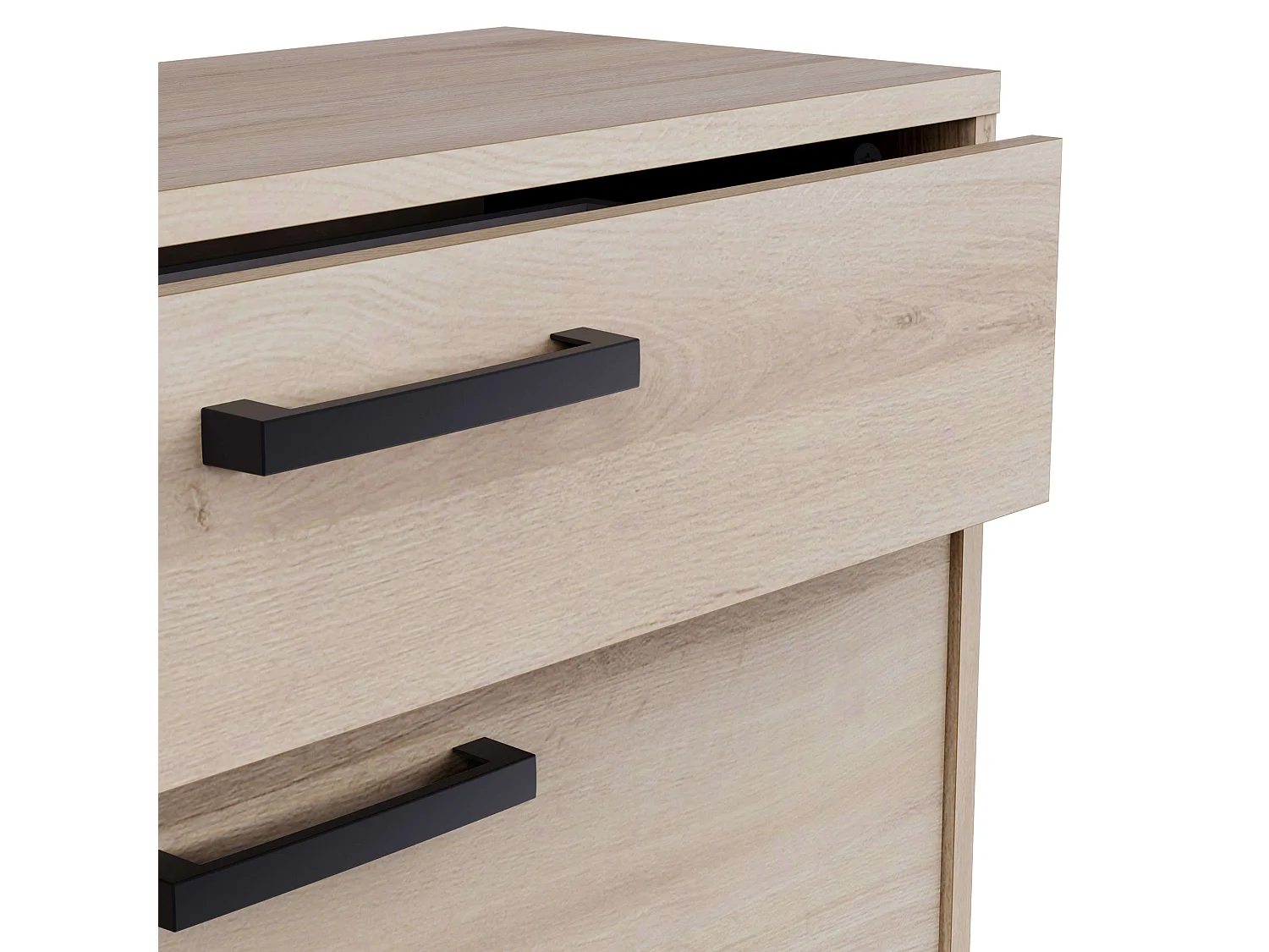 Sapateira Watson com 2 portas dobráveis ​​em preto Waterford e carvalho Kronberge, 79,6 x 102,4 x 29,4 cm