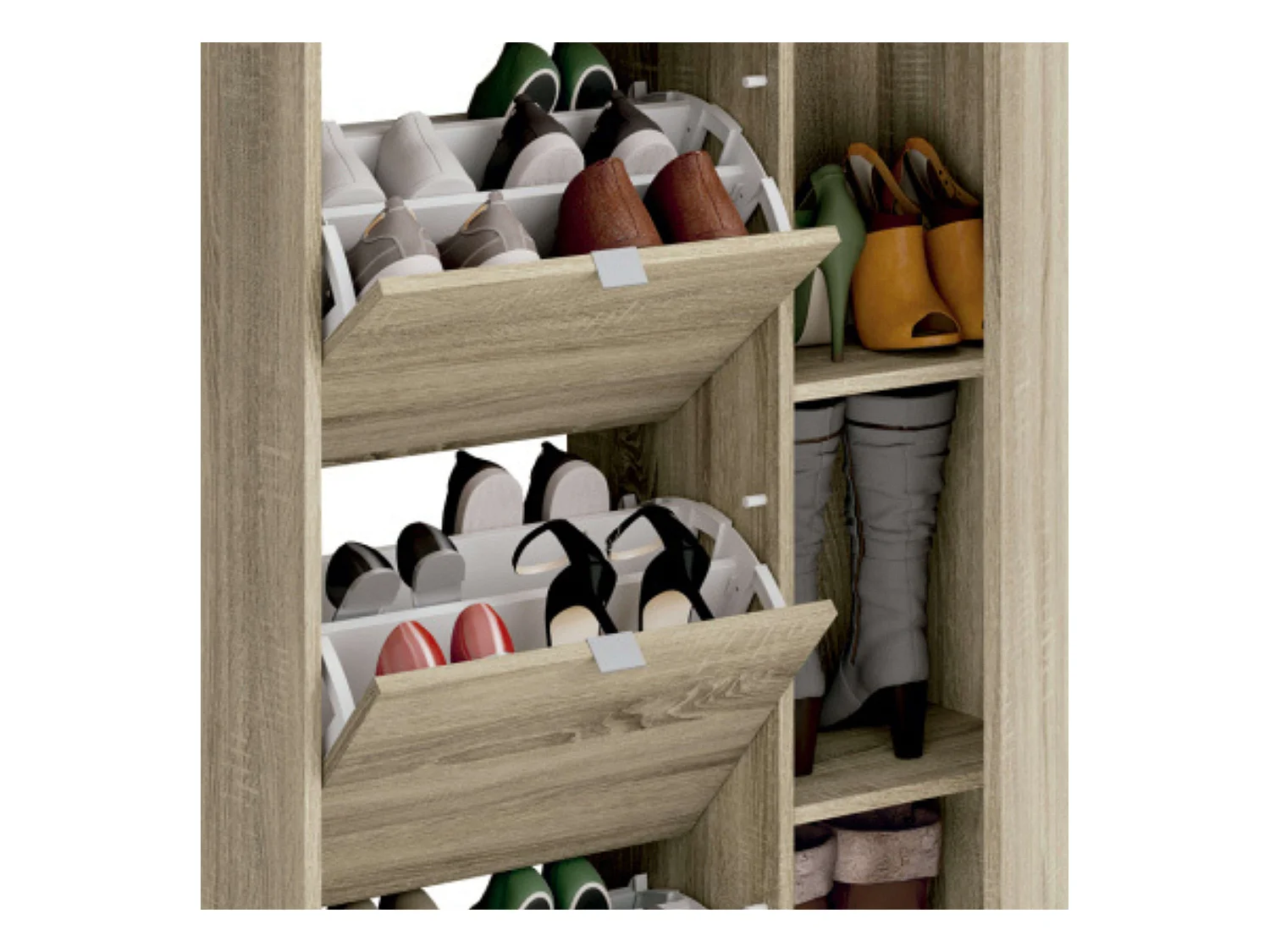 Zapatero Multiestancia Botero Roble Cambrian 3 Puertas 2 Estantes 122x85x37 cm