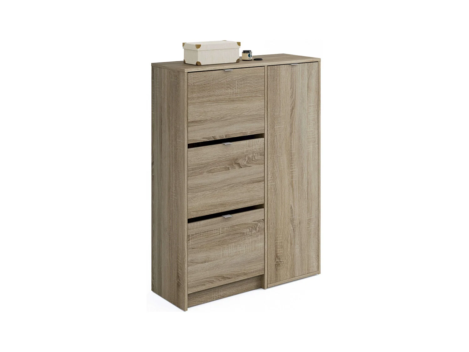 Zapatero Multiestancia Botero Roble Cambrian 3 Puertas 2 Estantes 122x85x37 cm
