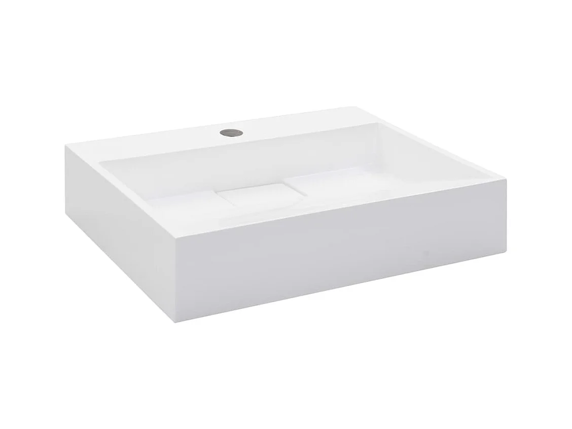 Lavabo salle de bain-Vasque à poser 50x38x13 cm Fonte minérale/marbre Blanc