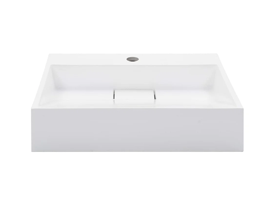 Lavabo salle de bain-Vasque à poser 50x38x13 cm Fonte minérale/marbre Blanc