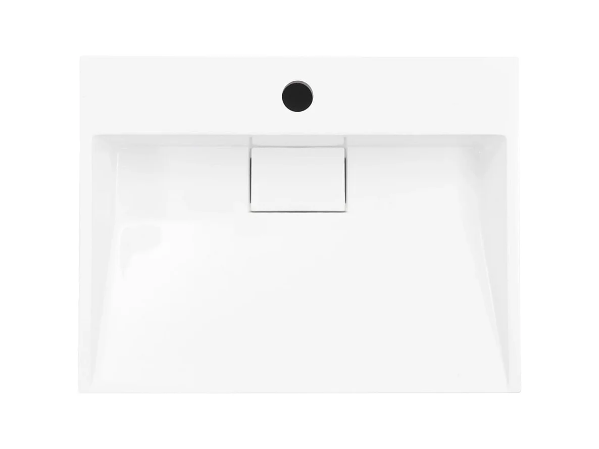Lavabo salle de bain-Vasque à poser 50x38x13 cm Fonte minérale/marbre Blanc