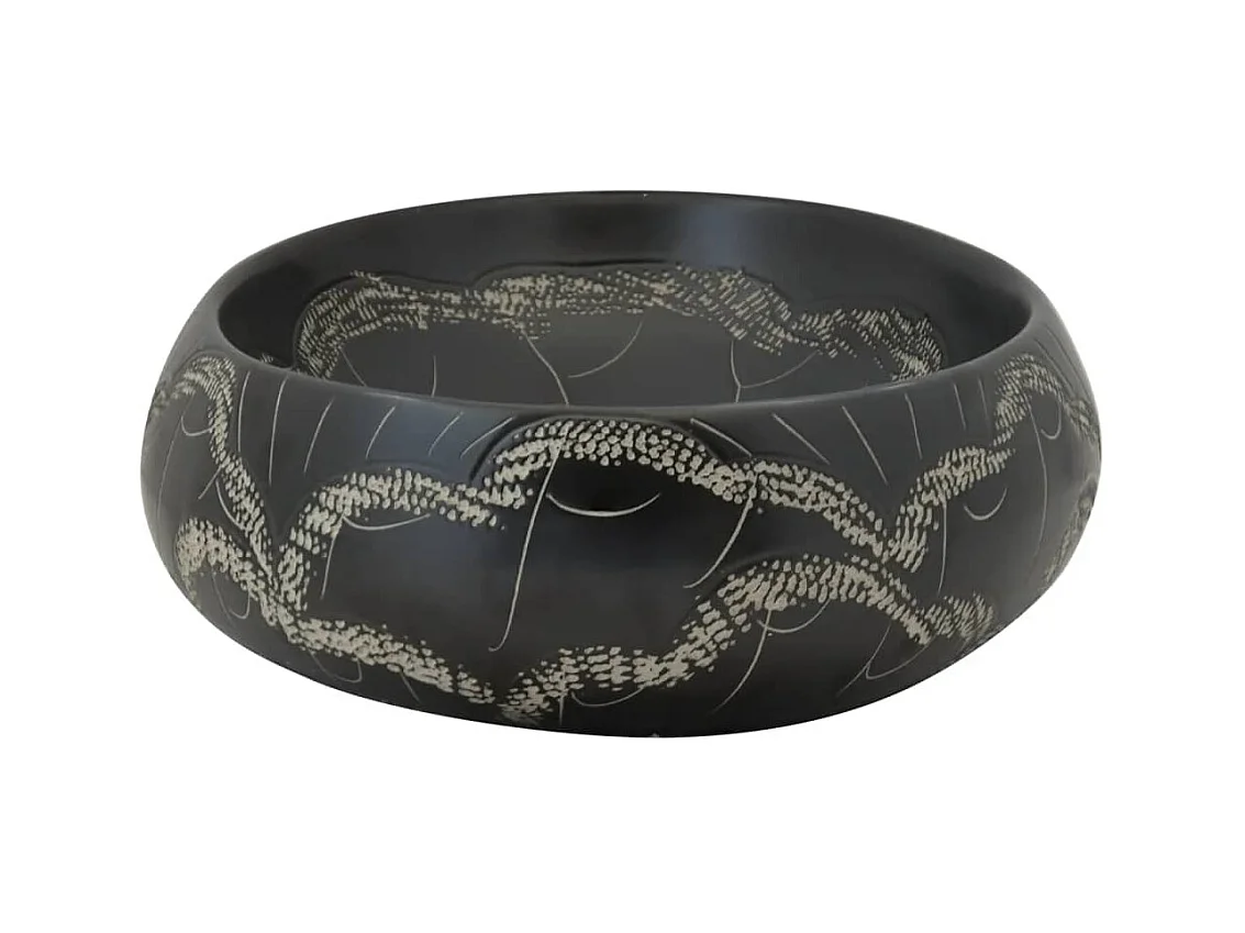 Vasque à poser Lavabo | Bac à laver noir ovale 59x40x15 cm céramique